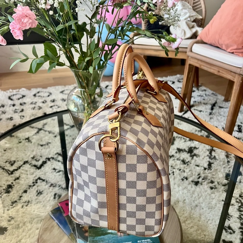 Speedy 30 Damier Azur Bandolier Louis Vuitton - Picture 2 of 12